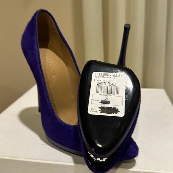 NWT BALENCIAGA VIOLET PONY HAIR PUMPS SIZE  36 IT - Picture 7 of 15